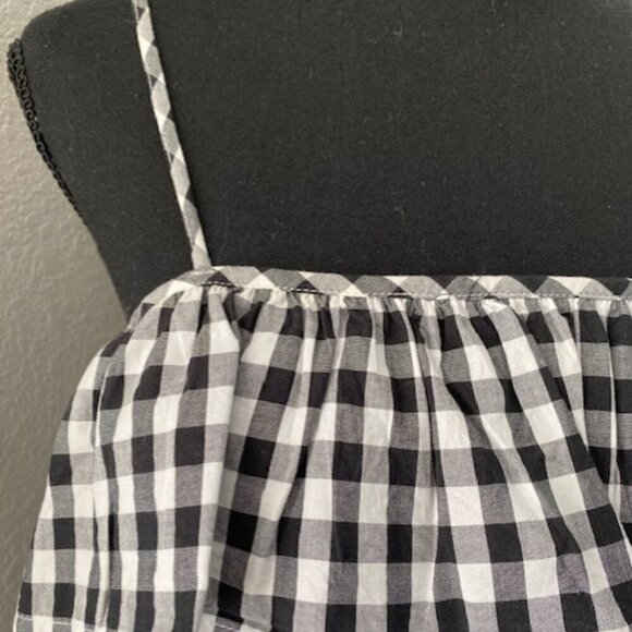 A NEW DAY Black and White Gingham Checkered Ruffle Strappy Top XS - Picture 7 of 10